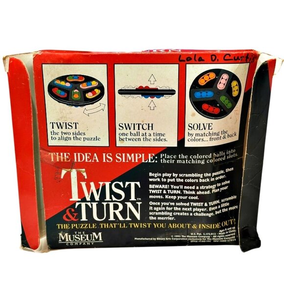 Vintage Twist and Turn Puzzle Game 1990s The Museum Company Complete in Box - Picture 9 of 12
